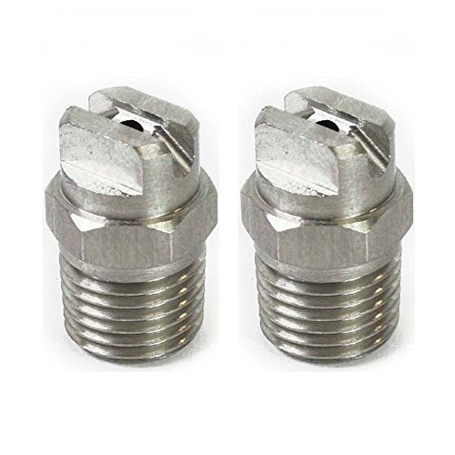 Interstate Pneumatics PW7106-2PK 1/4 Inch Male NPT Stainless Steel Surface Cleaner Nozzle, 25 Degree, 10 GPM - 2/Pk