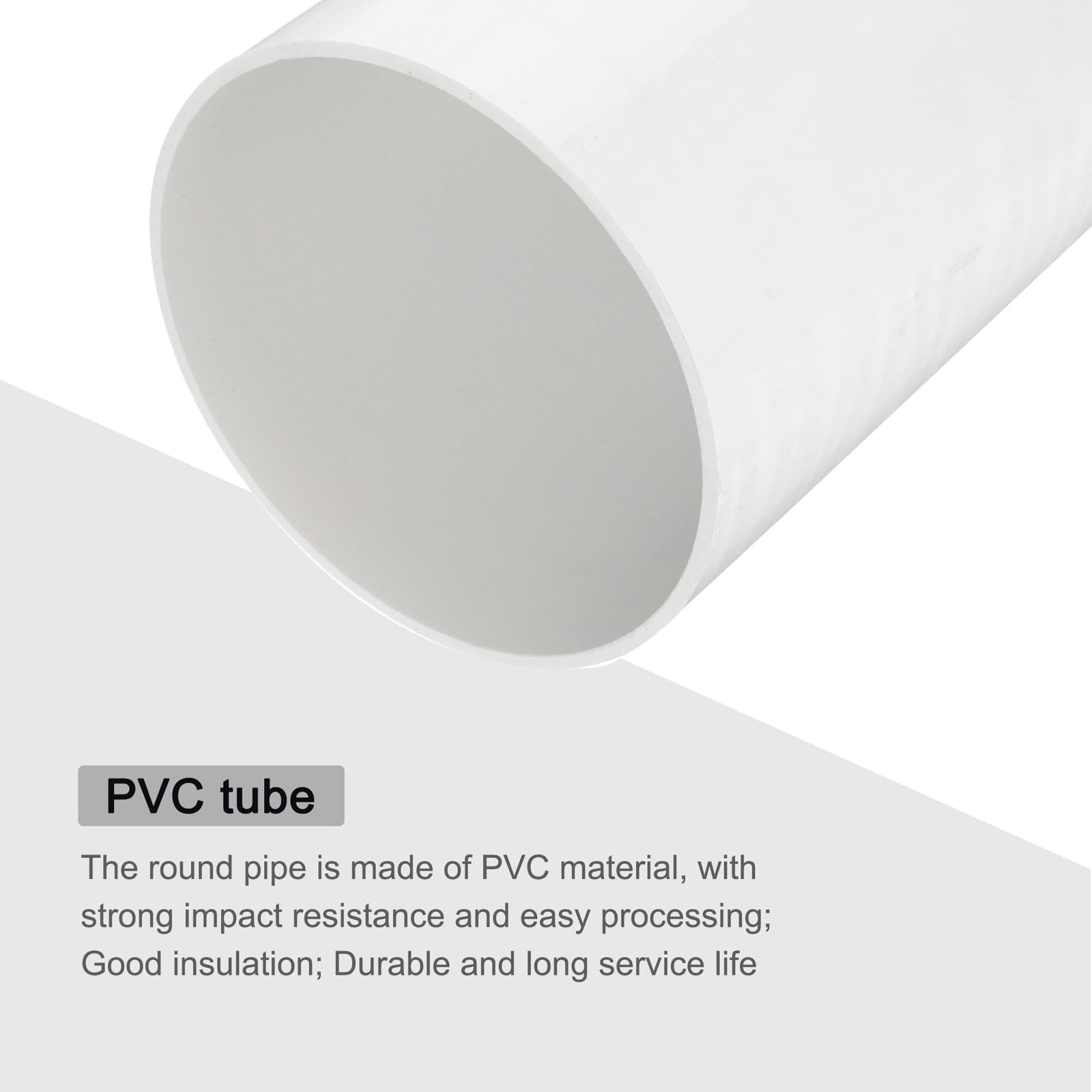 sourcing map Tubo rigido in PVC da 15,2 cm, rotondo, diametro interno 152 mm, diametro esterno 160 mm, lunghezza 22,9 cm, bianco, ad alto impatto, per tubi dell'acqua, artigianato, manicotto per cavi