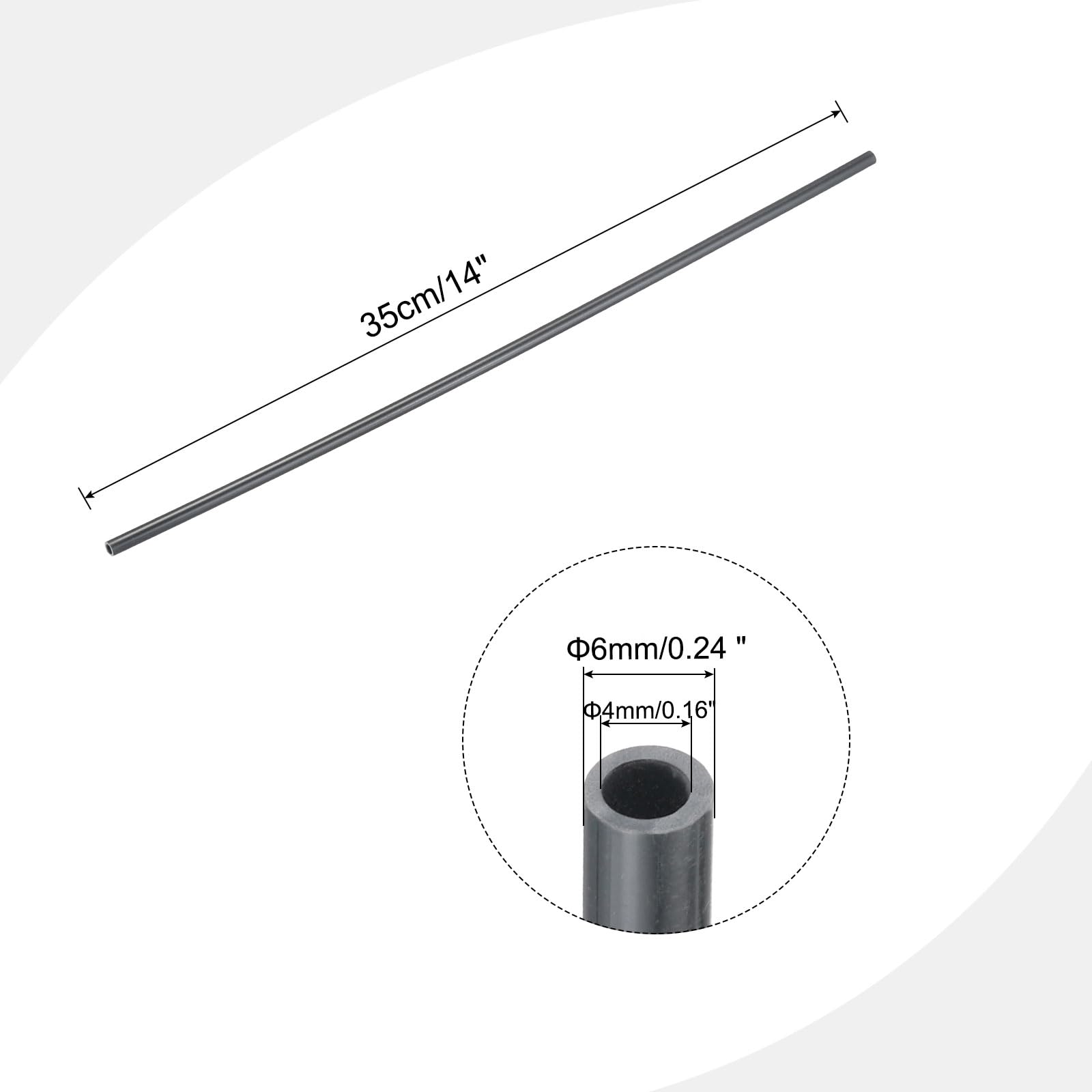 QUARKZMAN PVC Rohr Durchmesser 4mm Rund Kunststoffrohr Dunkelgrau | Länge 0.35m, für Garten Aquarium Wasserleitung Kabelkanal lüftungsrohr QUARKZMAN PVC Rohr Durchmesser 4mm Rund Kunststoffrohr Dunkelgrau | Länge 0.35m, für Garten Aquarium Wasserleitung Kabelkanal lüftungsrohr