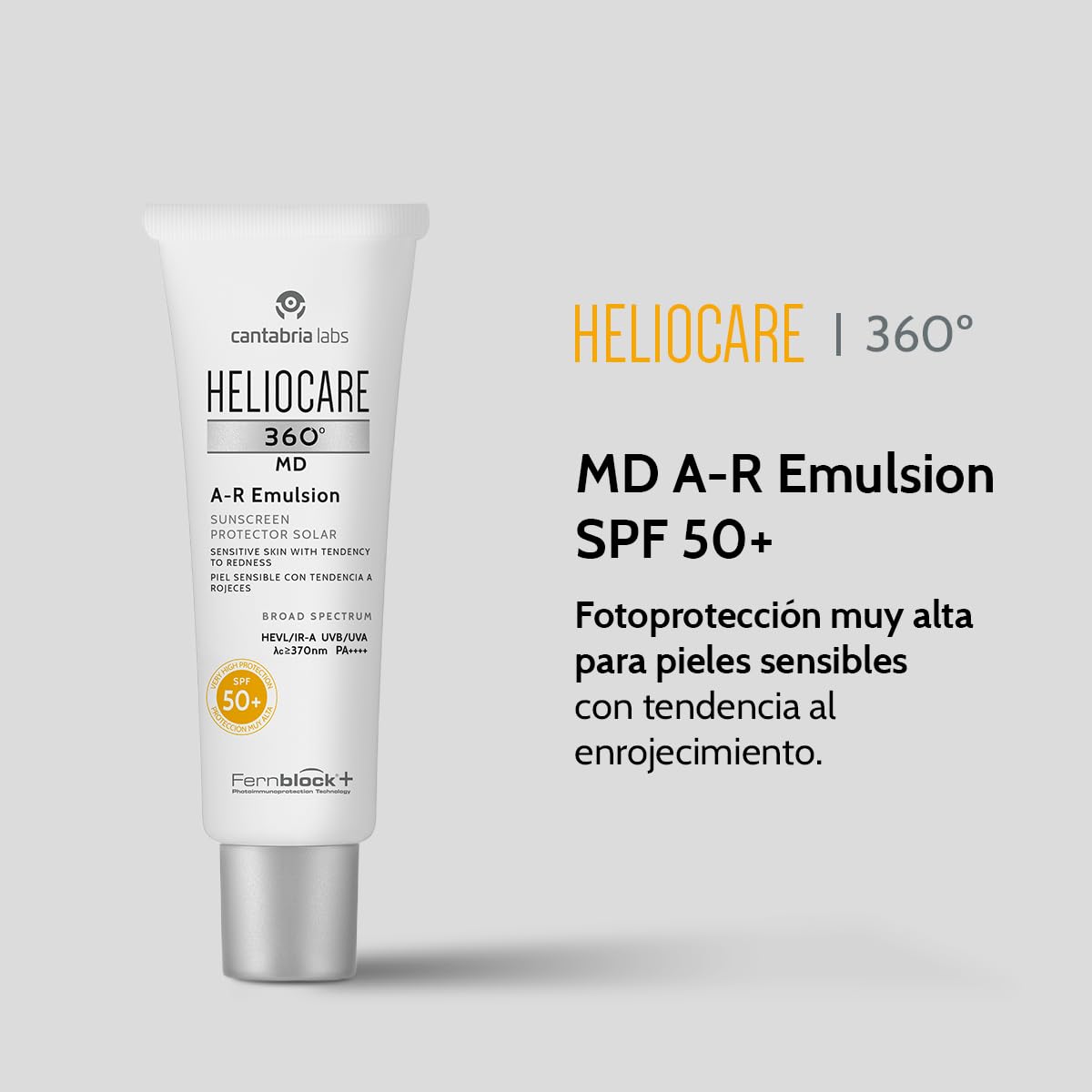 Cantabria Labs - Heliocare 360º MD A-R Emulsión SPF 50+ - 50 ml - Fotoprotector Facial - Piel Sensible con tendencia al enrojecimiento - Ayuda a reducir las rojeces y unifica el tono.