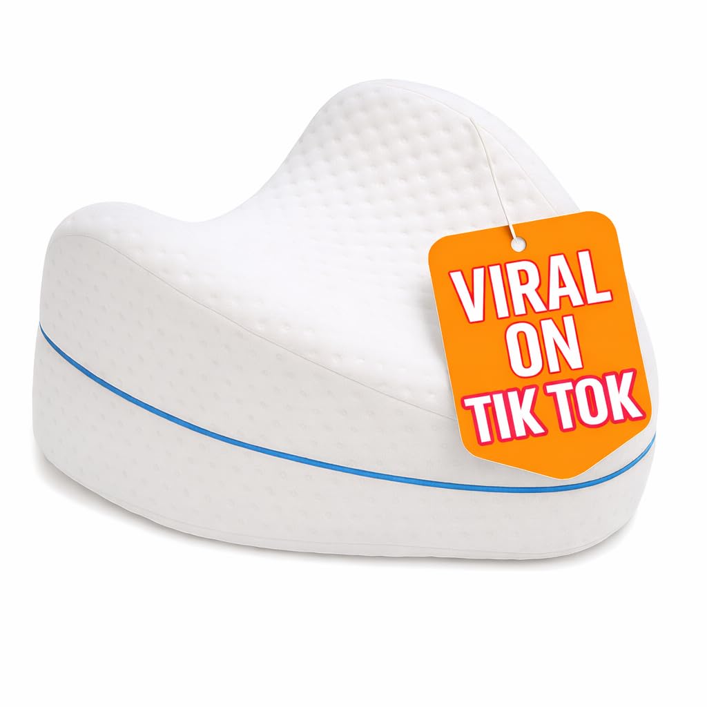 Contour Legacy Leg & Knee Foam Support Pillow - Soothing Pain Relief for Sciatica, Back, Hips, Knees, Joints - As Seen on TV