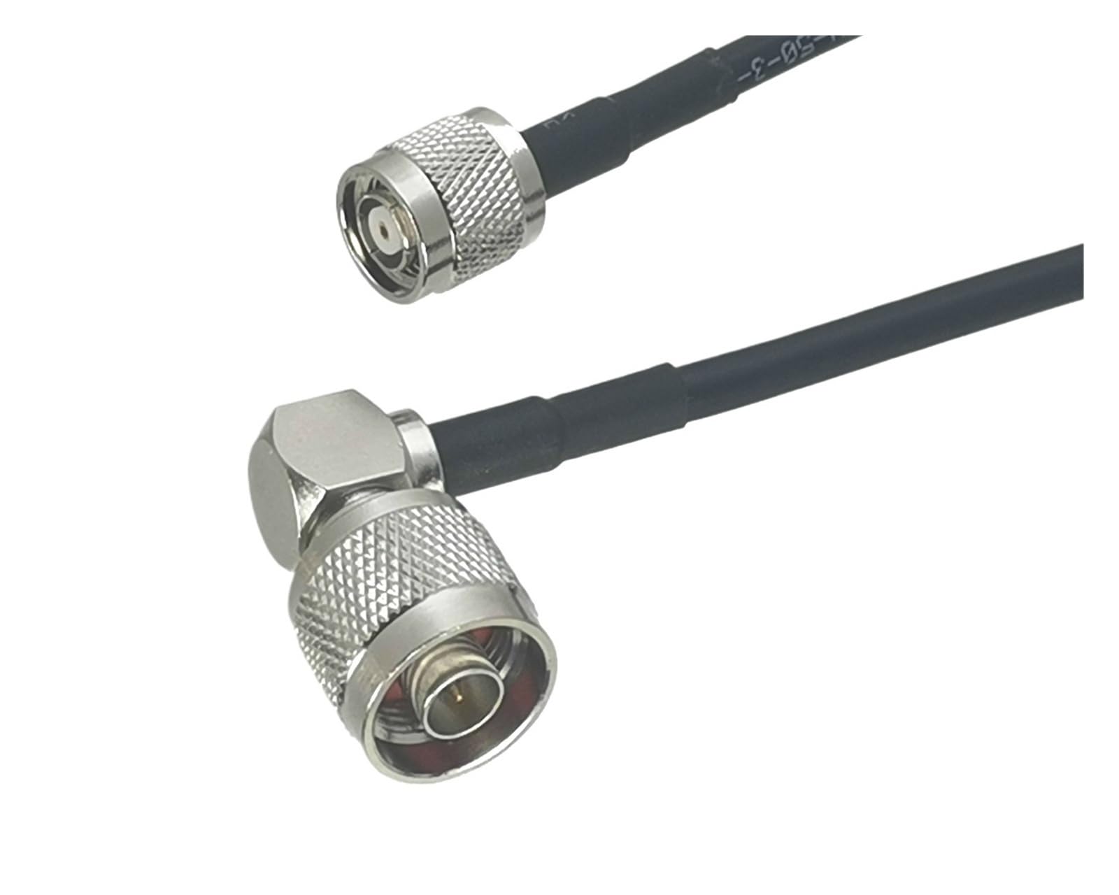 1 Pz RG58 RP-TNC Jack Maschio a N plug Connettore ad angolo retto RF Coassiale Jumper Cavo a spirale 4 pollici ~ 50 M(40M)