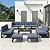 Vakollia 11 Pieces Aluminum Patio Furniture Set with Coffee Table, Metal Outdoor Conversation Sofa Set witVah Seating Cushions