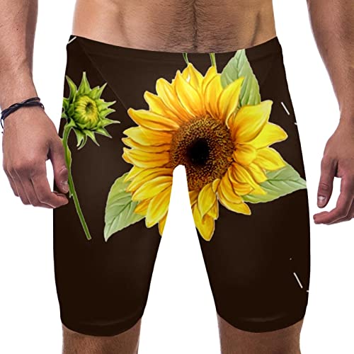 Maillot de bain homme jambe carrée motif tournesol multicolore taille M