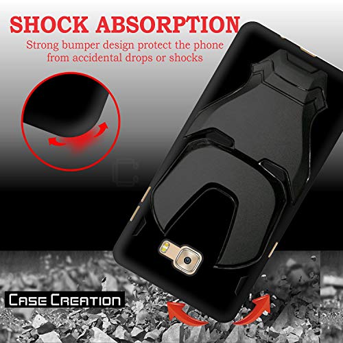 Image of COVERLY Official 3D Touch Feel Trending Marvel Avenger Logo Mask Soft Rugged Grip Iron Man Super Power Cartoon Movie Engraved Silicone Matte Back Cover for Samsung Galaxy C7 Pro -Black