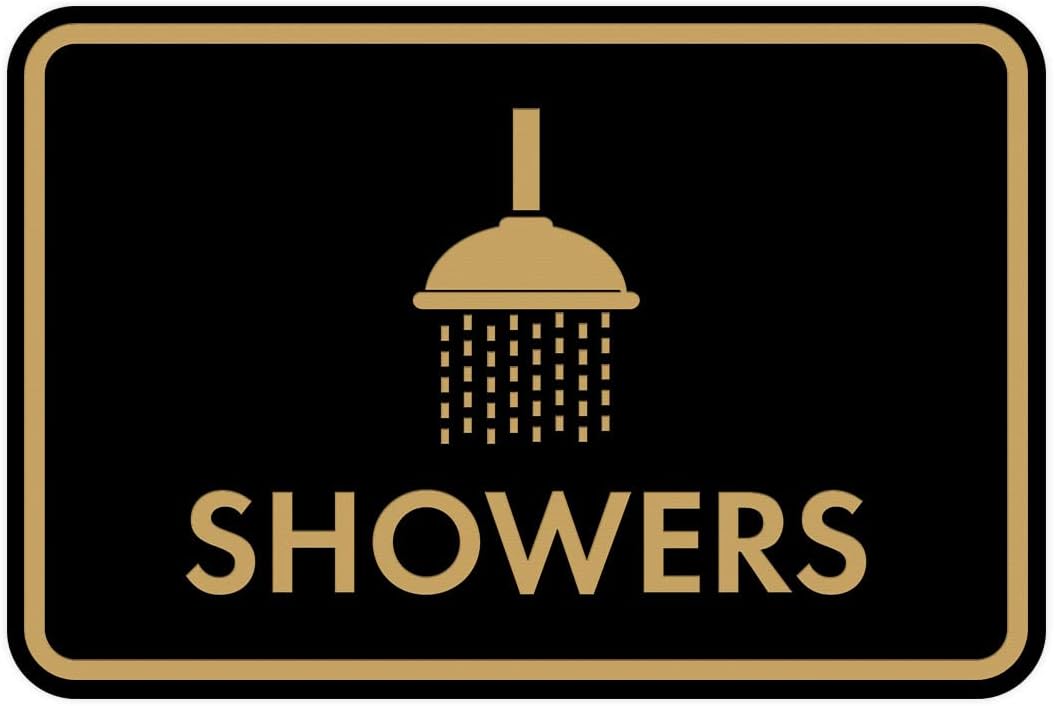 Classic Framed Showers Sign (Black Gold) - Large