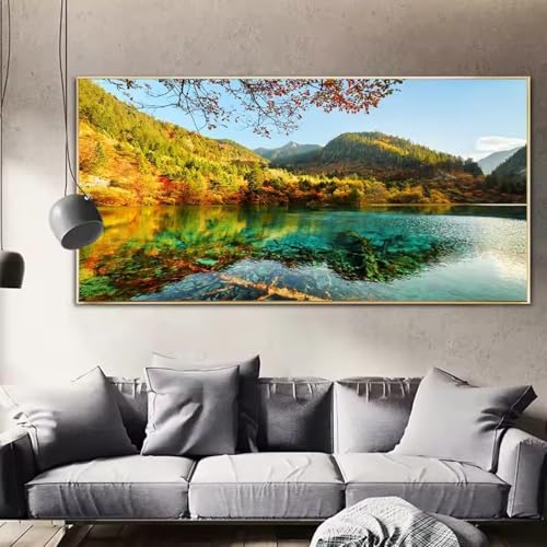 Affiches et impressions de paysages naturels de lac sur toile pour salon 65x130cm
