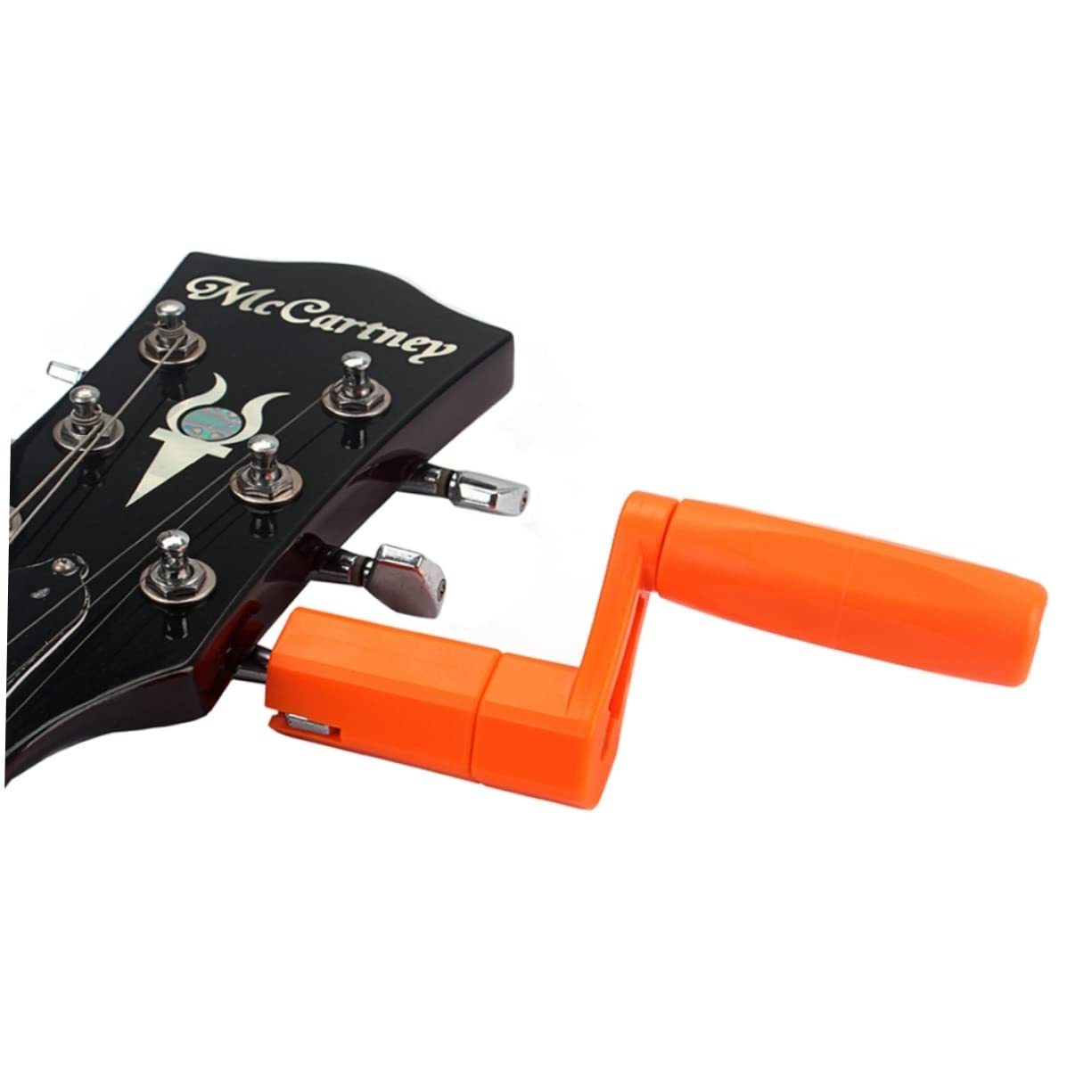 ibasenice 3pezzi Avvolgicorde Multifunzionale Per Chitarra Con Estrattore Di Pioli Adattatore Esagonale Per Trapano Strumento Portatile Per Basso Banjo e Ukulele Arancione