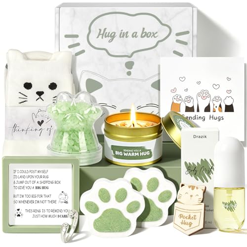 Drazik Hug in a Box Limited Edition Pamper Gifts for Women Sending Hugs Self Care Package for Her Relaxation Spa Bath Gift Set Thinking of You Get Well Soon Birthday Gift for Friend or Sister