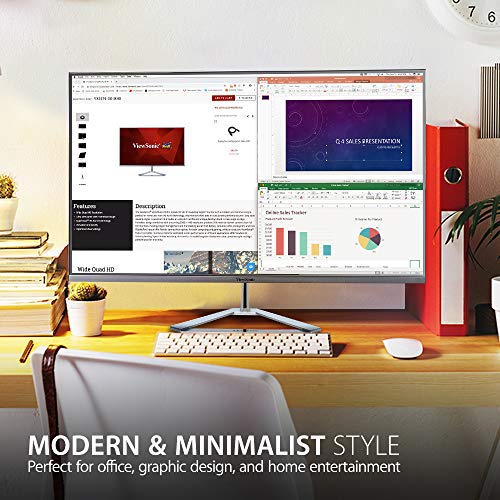 Product Image 1: ViewSonic VX3276-2K-MHD 32 Inch Frameless Widescreen IPS 1440p Monitor with HDMI DisplayPort and Mini DisplayPort