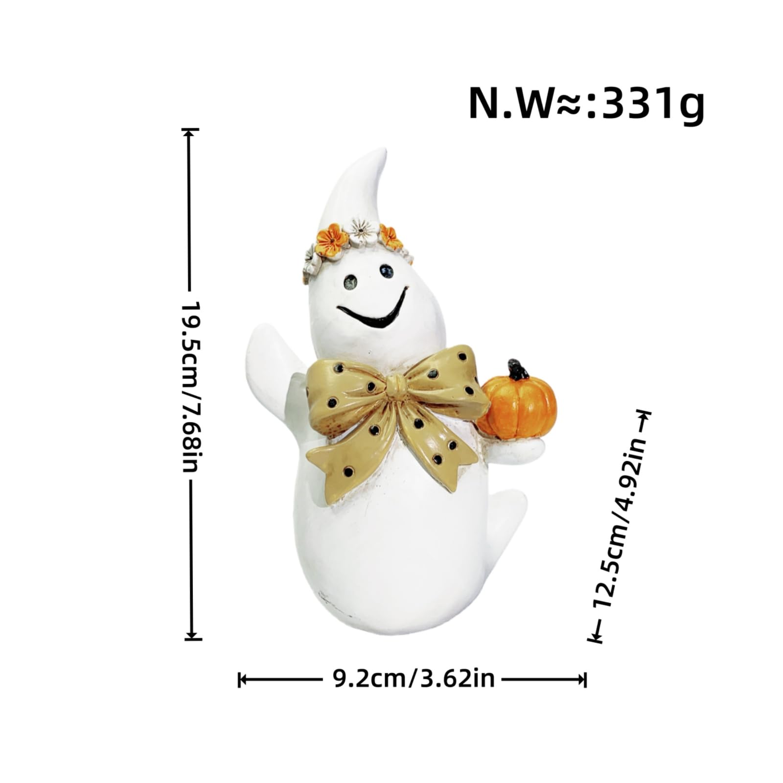 Milageto Statuina Zucca | Dettagli Dipinti a Mano, Ornamento da Scrivania, per Halloween, Mensola, Collezionisti