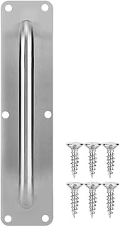 Door Handle Stainless Steel Pull and Push Plate Door Knob for Kitchen Restaurant Bar Business Place with Screws (Square L)