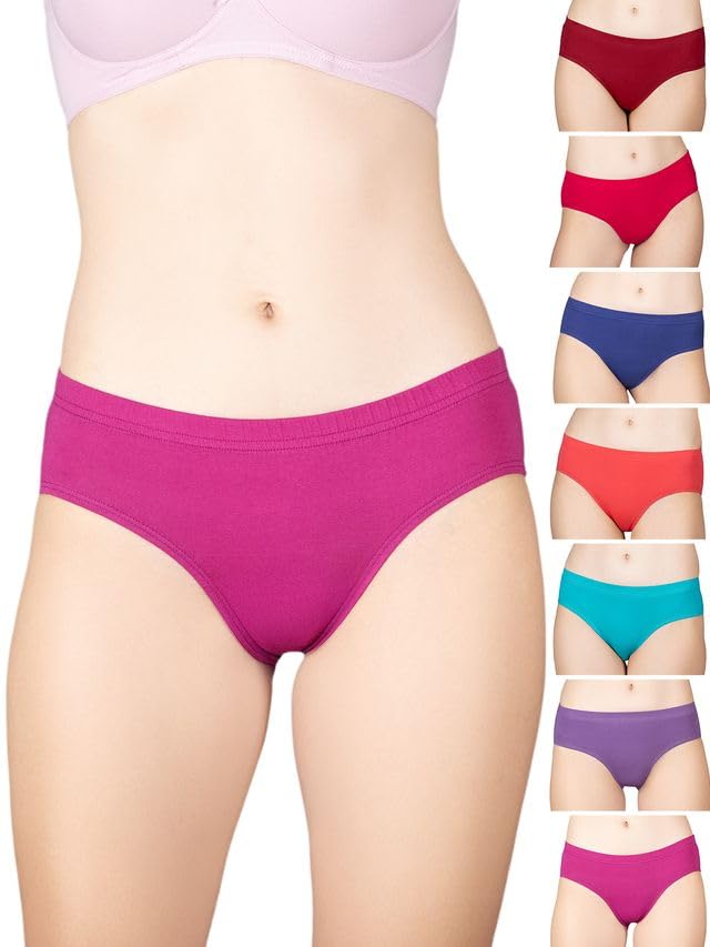for her Inner Elastic 100% Cotton Hipster Panty Set for Women | Women Innerwear |Hipster Panties for Women | Colors & Prints May Vary |Pack of 8-image-19