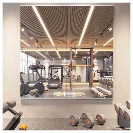 pertetey Home Gym Mirror, 48X24 Inch(Each)-2Pack Wall Mounted Large Frameless Tempered Glass Mirror, Idea for Gym, Yoga, Bedroom, Dance Studio, Living Room