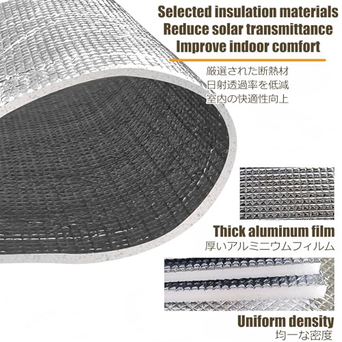 Rollo de aislamiento reflectante de radiador de alto rendimiento, barrera térmica de burbujas para ventanas y suelos, doble capa reflectante del calor (500 cm, 2 cm)