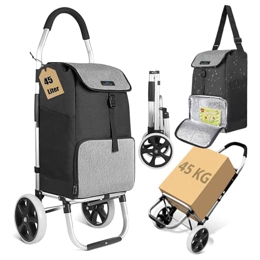 Safe Age Boodschappentrolley met koelvak en steekwagenfunctie - winkelwagen - trolli - inklapbaar - Grijs