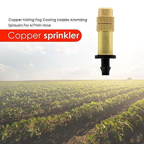 50 pièces en cuivre brumisation Fog Buses Pulvérisateurs atomiseurs Tuyau d'arrosage d'irrigation agricole atomise Gicleurs for l'herbe à Gazon