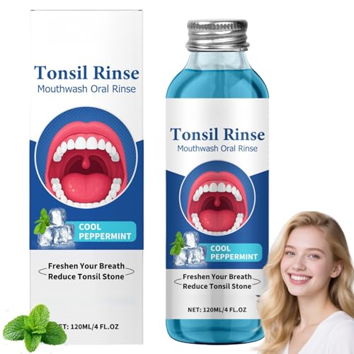 120Ml Natural Tonsil Stone Remover & Mouthwash Oral Rinse Liquid to Soothe Tonsils Treat Bad Breath Relieve Dry Mouth and Whiten Teeth Gentle Formula for Adults Travel Mouthwash Mini Mouthwas/h