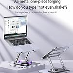 Adjustable Laptop Stand, 360 Degree Rotation, Lift, Folding Heat Dissipation Full Body Carbon Drill Material Metal Tablet Portable Stand Compatible with 21-inch Laptop, ipad Tablet - Silver