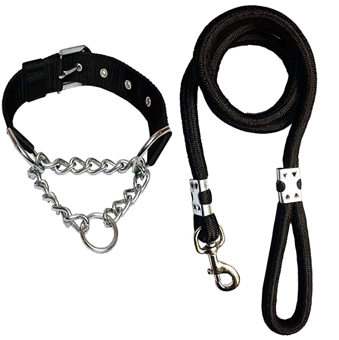 Woofy Dog Belt Combo of Dog Rope with Choke Collar - Dog Collar & Leash for All Breed Size Dogs (Black) - Small (B0B644XQ3T) Amazon Price History, Amazon Price Tracker