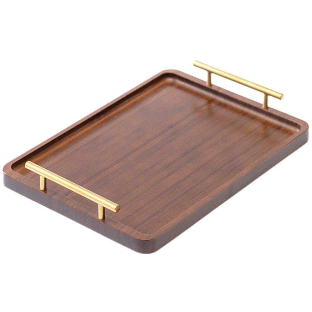 Plateau en bois avec poignées multifonction pour chambre et cuisine
