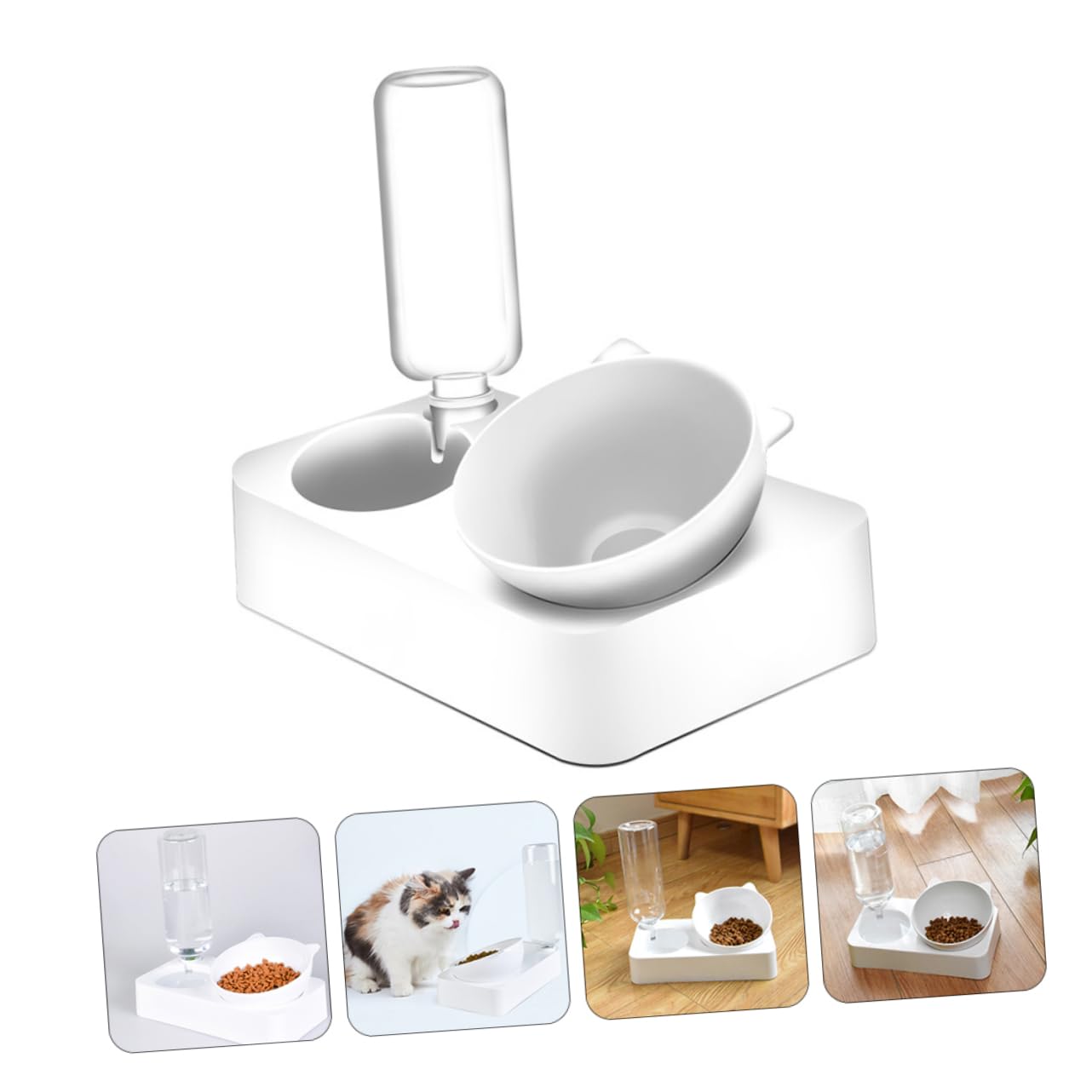 DOITOOL 1pezzi Ciotola per Gatti Design Anti-ingozzamento Utile Contenitore per Cibo e Acqua Mangiatoia Sicura per Animali Domestici Superficie Liscia
