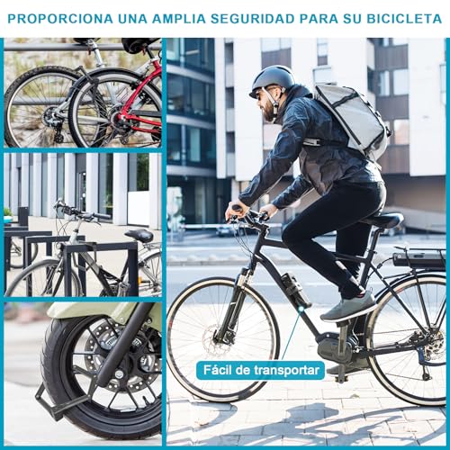 TECHCYC Candado Bicicleta Plegable con Soporte, Fácil de Llevar, Candado Bicicleta de Acero de Alta Seguridad 3 Llaves, Universal para Bici, Motocicleta y Scooter Patinete Electrico (86cm) - imagen 9