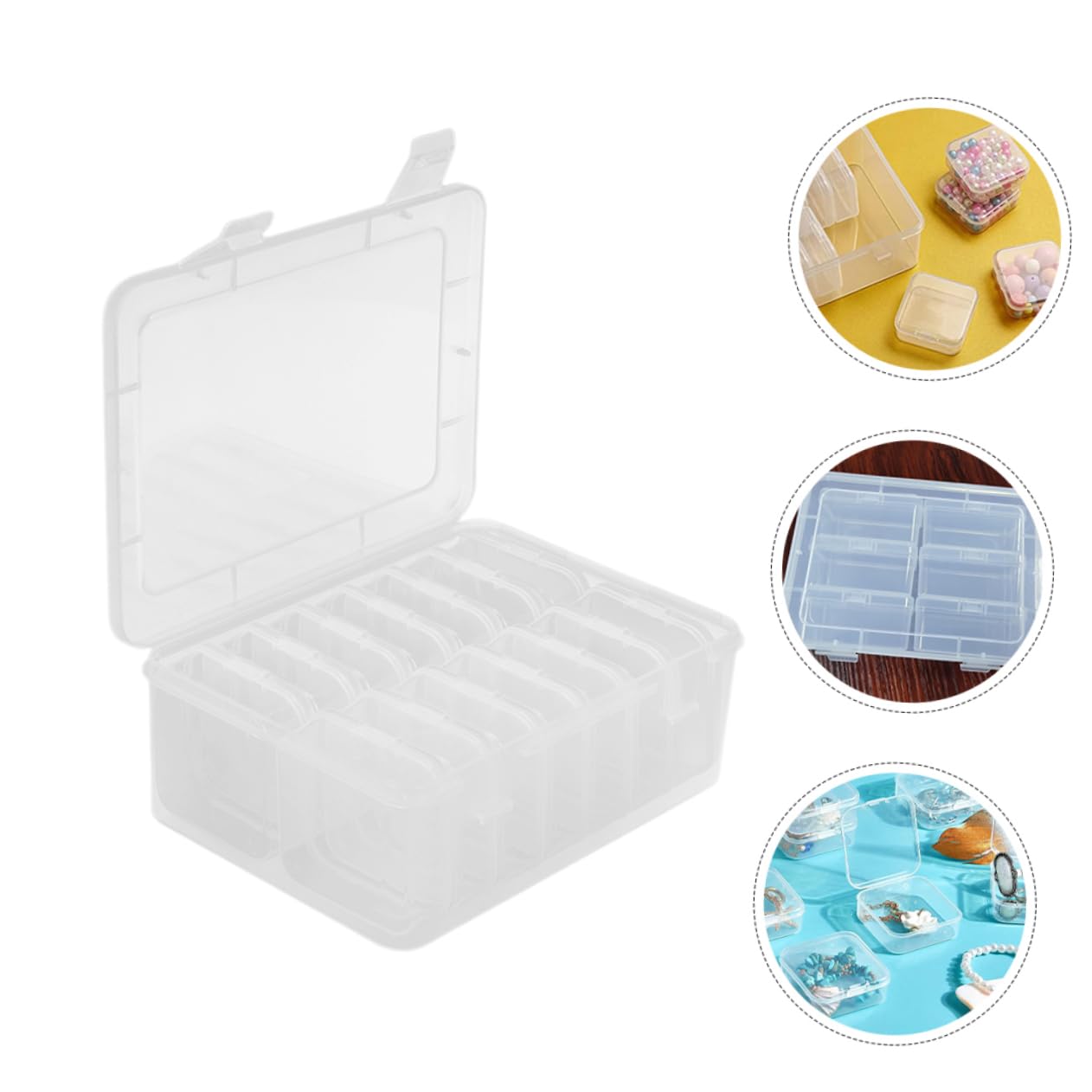 Contenedores de almacenamiento de cuentas de 30 ranuras, caja organizadora de cuentas, mini caja de almacenamiento de cuentas transparente para manualidades, organizador de cuentas de diamantes de Contenedores de almacenamiento de cuentas de 30 ranuras, caja organizadora de cuentas, mini caja de almacenamiento de cuentas transparente para manualidades, organizador de cuentas de diamantes de