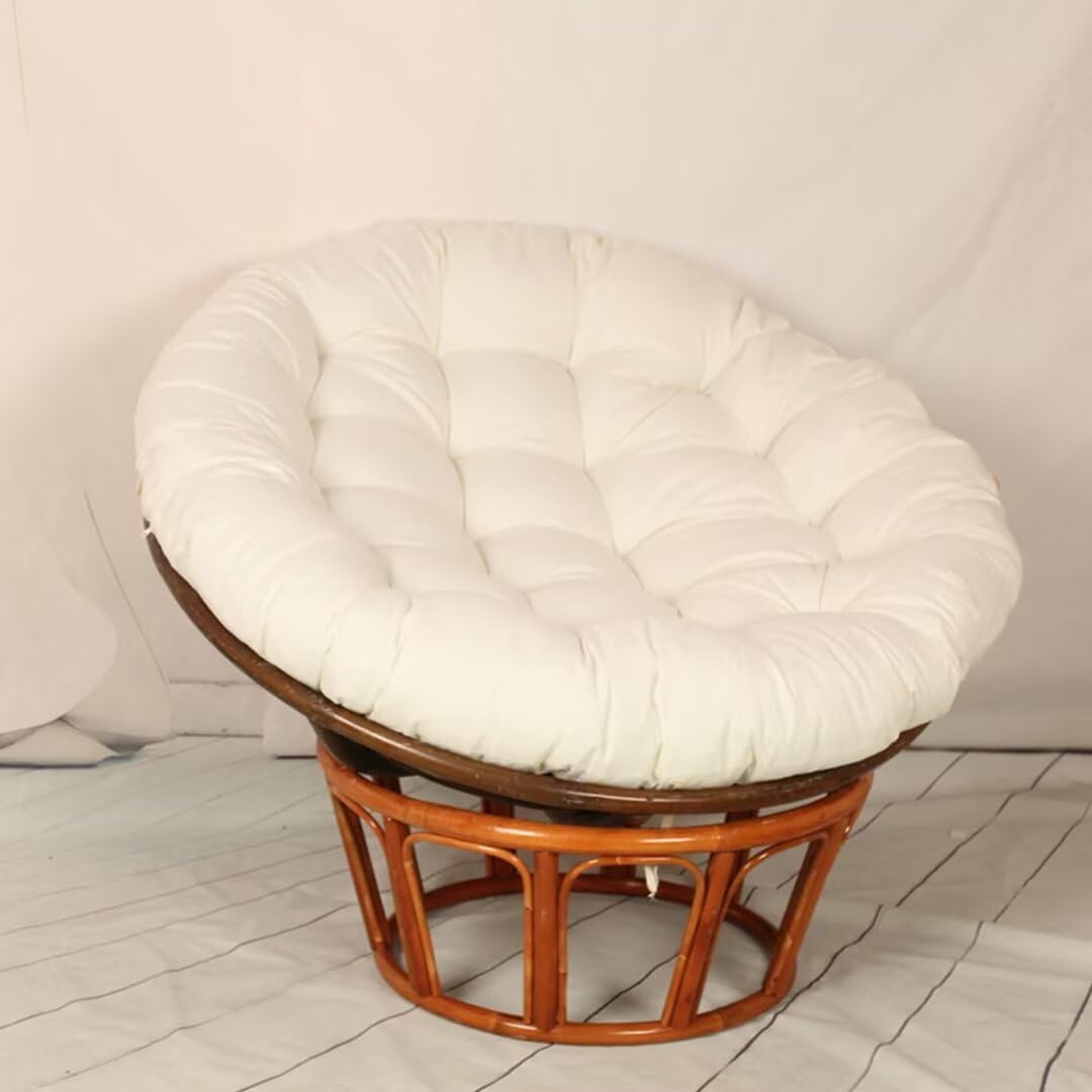 Bettschlange Papasan Cojín para Sillón Colgante, Cojín Silla Exterior Redondo Papasan Sillón para Terraza Césped Silla Colgante Sillón de Jardín Sillón Giratorio Sillón de Cesta Silla Balcón