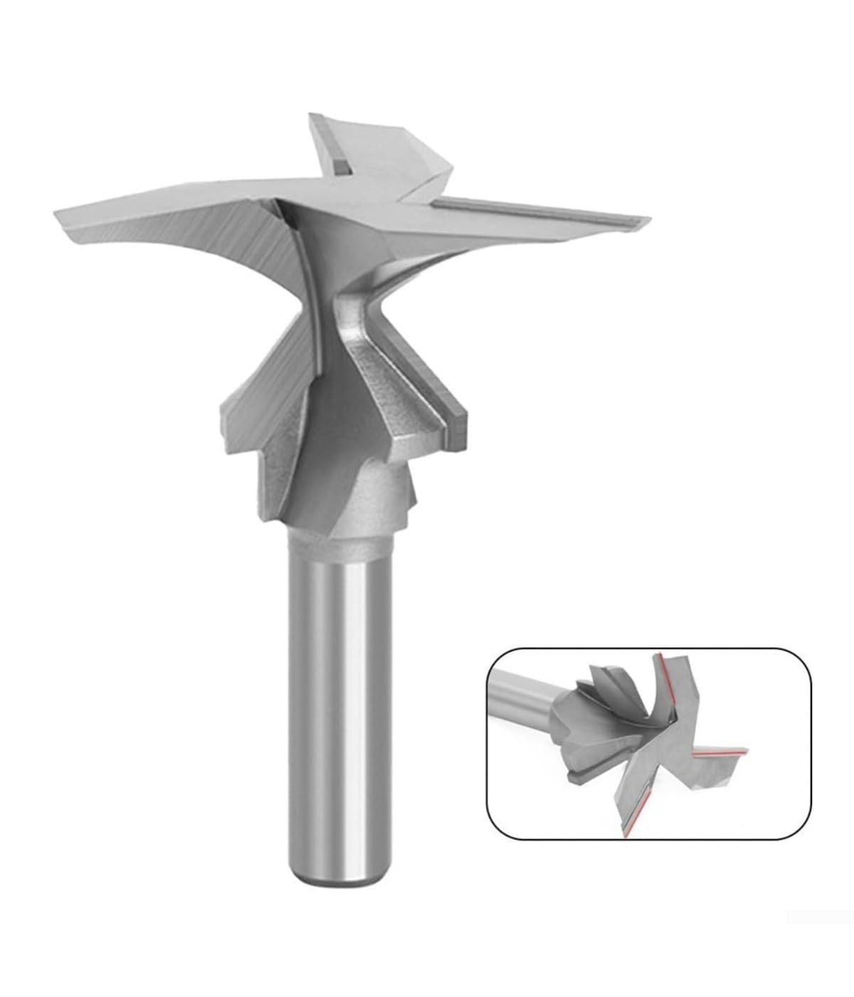 Frez krzywowy, głowica frezarska, frez, narzędzia do obróbki drewna, metal, kompatybilny z większością uchwytów wiertarskich 1/2", srebrny, 1 sztuka (R50)
