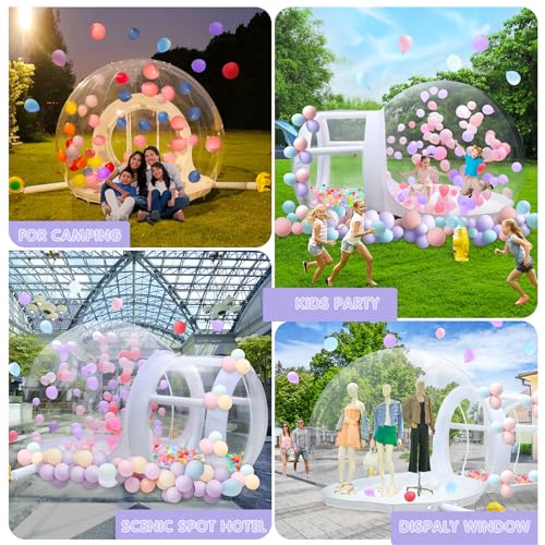 Opblaasbaar bubbelhuis, 3 m, TPU, bubbeltent voor volwassenen en kinderen, met blazer en pomp, blaastent voor tuin, buiten, achtertuin, feest, bruiloft, verjaardag - Afbeelding 4