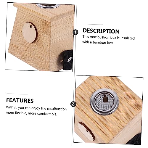 Caja portátil de moxibustión de bambú, dispositivo para terapia con calor ligero y elegante para aliviar molestias en rodilla, cuello y hombros, uso doméstico miniatura 6
