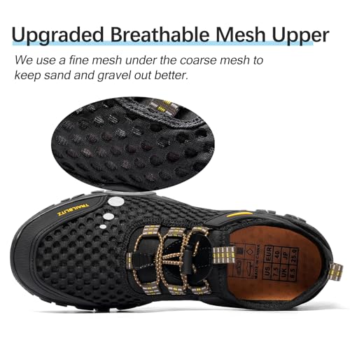 Image of Water Shoes Men Quick Drying Outdoor Hiking Barefoot Boat Footwear Aqua Shoes for Water Sport Waders Diving Hiking Sailing Travel Beach Wading Swimming Fishing Kayaking