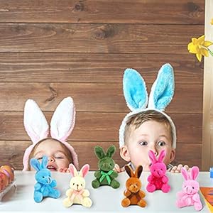 Elcoho 18 pack easter plush bunnies stuffed bunny plush toys easter baskets filler stuffers easter gift plush bunny animals  urban country home decor