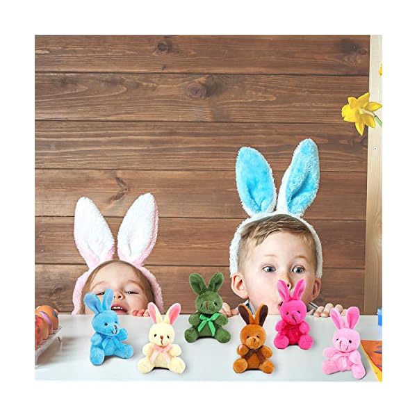 Elcoho 18 pack easter plush bunnies stuffed bunny plush toys easter baskets filler stuffers easter gift plush bunny animals  urban country home decor