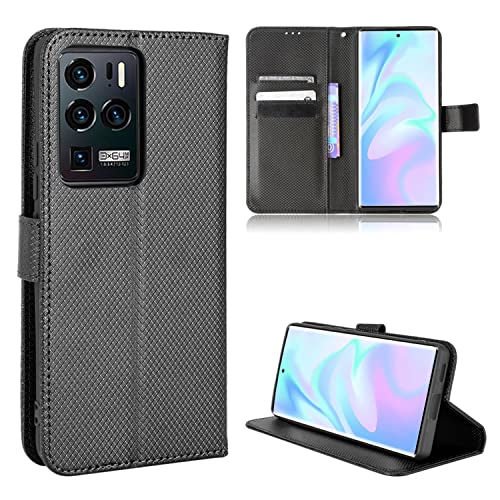 Protection ZTE Axon 30 Ultra 5G étui clapet noir König Design avec porte-carte intégré