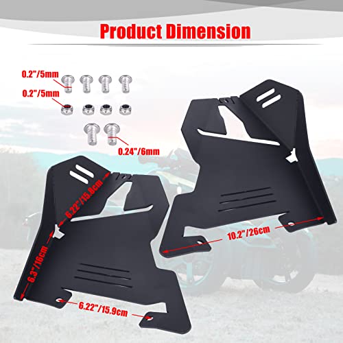 Image of Goldfire Front Splash Guard Front A-Arm Splash Guards for Can-Am Ryker 900 Accessories, Black Aluminum A-Arm Protectors for Can-AM Ryker All Models (2PCS, Part #219400863)