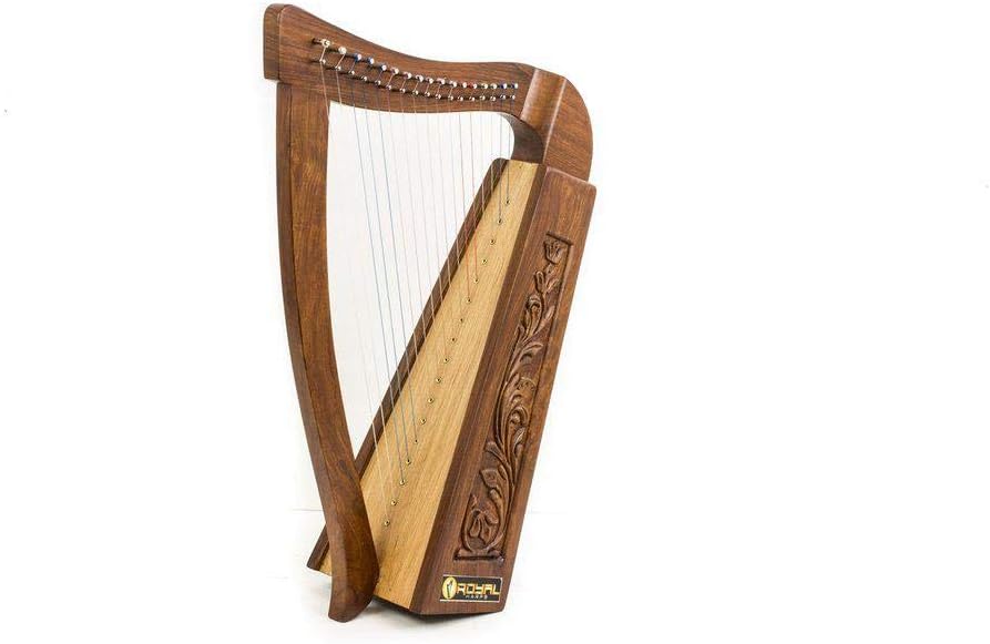 27 Inch Tall Celtic Irish Knee Harp 17 Strings Solid Wood Free Bag Strings Key