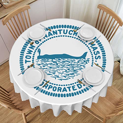 Pooedso Seal Of Nantucket Town And County, Massachusetts Tablecloths 60In Round Lace Waterproof Family Table Cover Tablecloth Kitchen Outdoor Party Decoration Tablecloths #TOP25