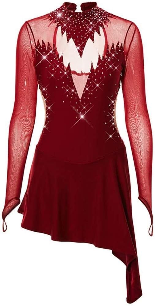 Classic Figure Skating Dress for Ladies Hollow Roller Skating Winter Sportswear Ice Skating Competition Costumes