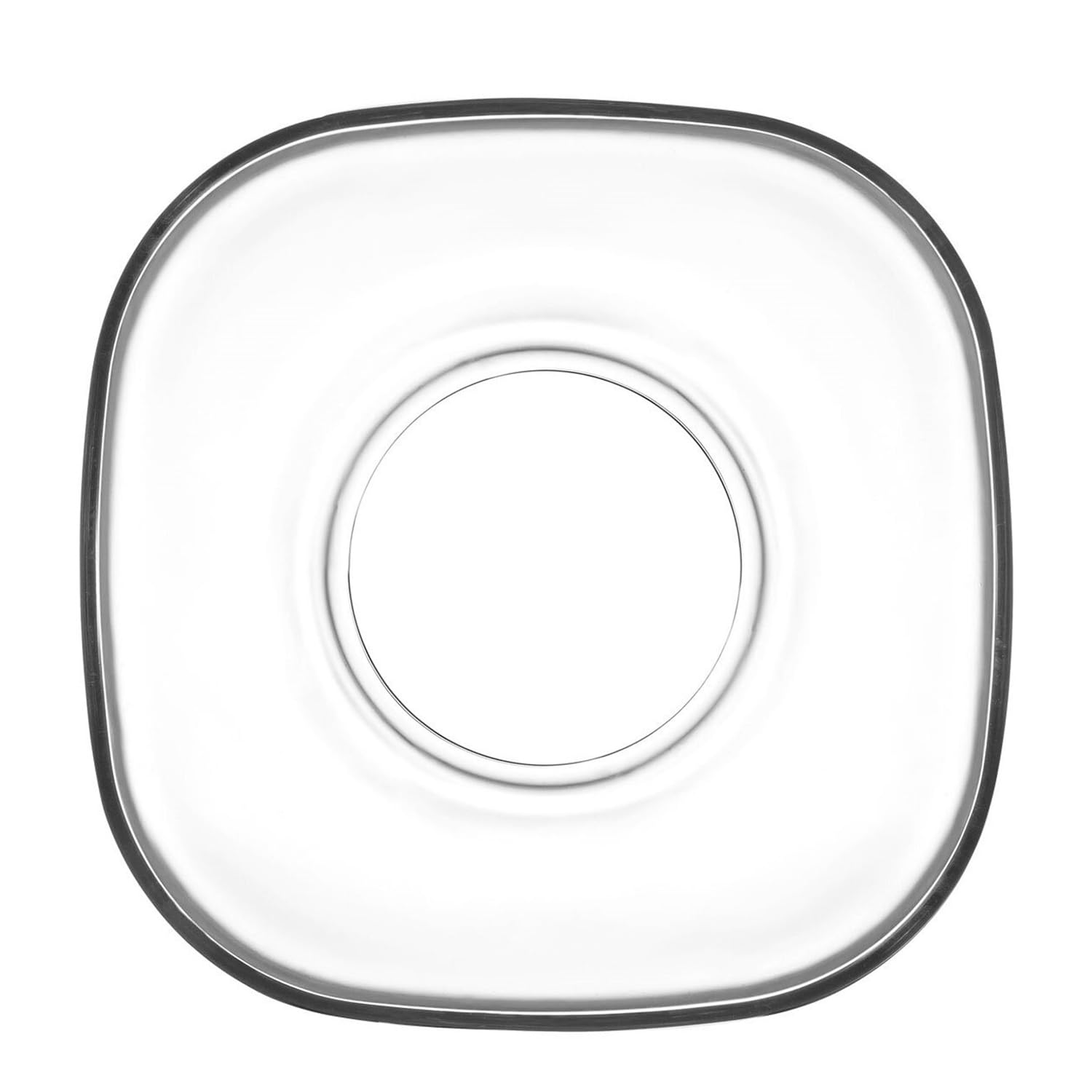Hakan Lav Clear Glass Saucers Set of 6, Non-Leaded European Made Square Turkish Tea Plates, Clear Glass Teacup Plates, Durable Glass Saucers,5.5in (139 mm) (6 Pcs)