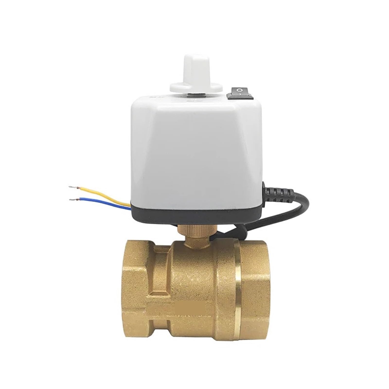 IPNDKBFL 1-1/2" manual switch electric ball valve brass 2-wire power failure reset 8 N·m torque 220V 24V 12V(220VAC-NORMALLY OPEN)