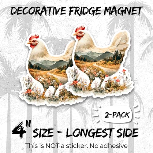 Imán decorativo de pollo 4 pulgadas pack x2 miniatura 2