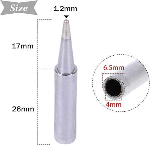 Miniatura 2 de Saipe 10 puntas de soldadura de repuesto sin plomo a 2,952.8 ft, punta de soldadura de hierro para Hakko Radio Shack, TENMA, ATTEN, QUICK, Aoyue,