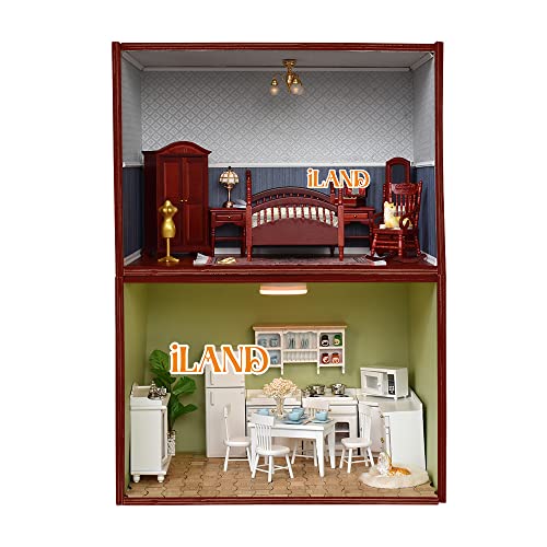 Iland Dollhouse Display Box, Unfinished Wood Shadow Box, Quick-Build Display Case With Transparent Front 15.7“ X 11” X 11“ Suitable For Lego & 1/12 1/6 Scale Dolls & Figures Soldiers #TOP2