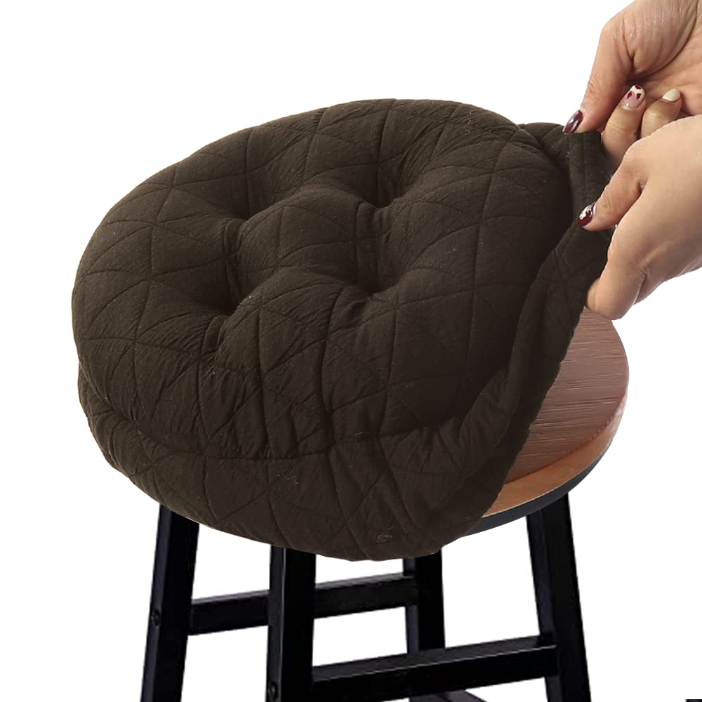 Luxury Bar Stool Cushion - Black Jacquard -16