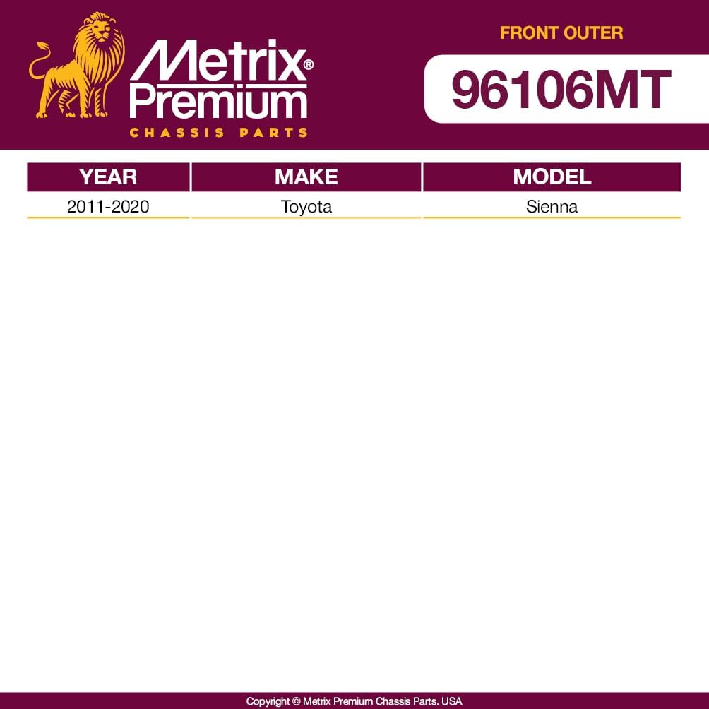 Metrix Premium Chassis Parts - Left & Right Front Outer Tie Rod End Kit Fits 2011-2020 Toyota Sienna, Replacement ES800998, ES800997, Made in Europe