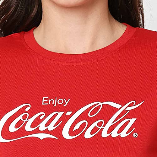 Image of Bewakoof Women 100% Cotton Enjoy Coca - Cola | Half Sleeves |-WCKC - T-Shirt