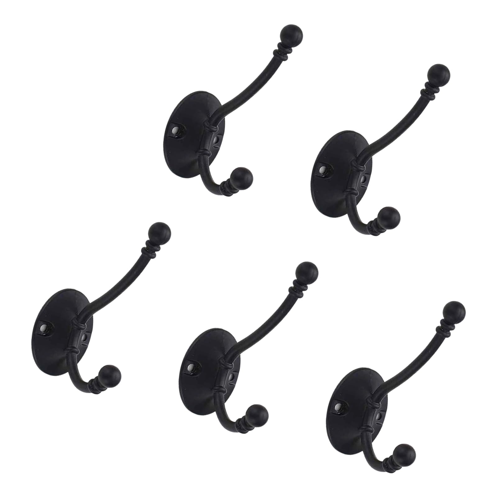 Msioytog 5 Pack Alloy Wall Hooks Heavy Duty Rustproof for Towels Clothes Hanging Bathroom Kitchen Hook