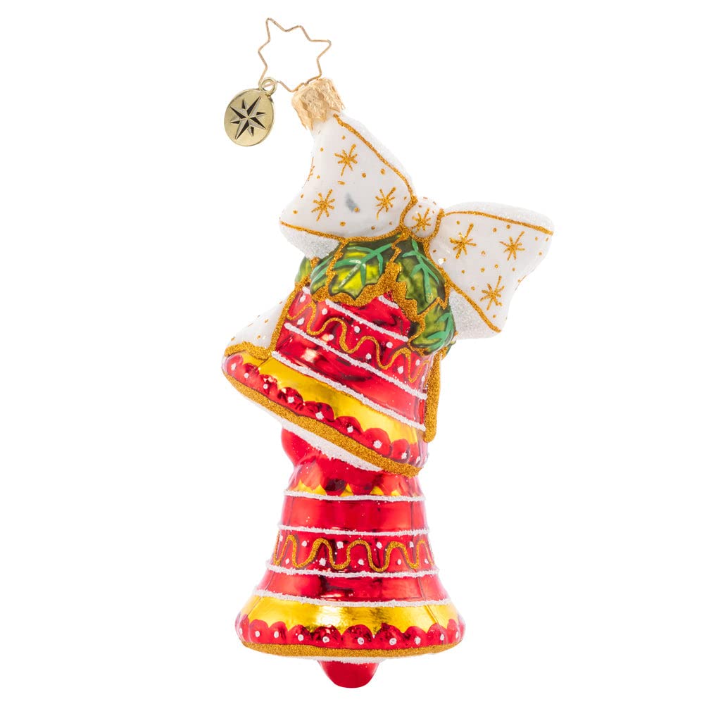 Christopher RadkoHand-Crafted European Glass Christmas Tree Decorative Ornament, Classic Christmas Bells